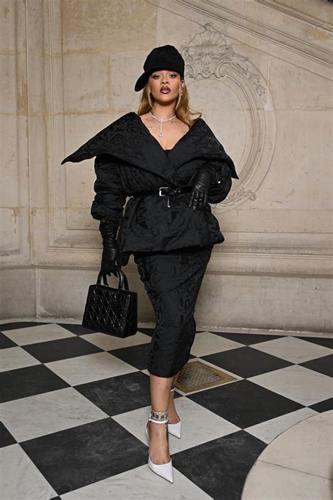 rihanna at dior show 2022|Rihanna Dior fashion week.